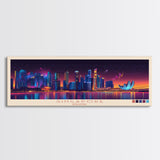 Singapore, Singapore Travel Poster Panoramic Canvas Print, Singapore, Singapore Painting, Singapore Art, Singapore Travel Art, Guest Room Painting