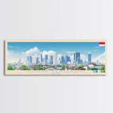 South Tangerang, Indonesia Panoramic Travel Poster Canvas Print, South Tangerang, Indonesia Painting, Indonesia Art, South Tangerang Travel Art, Guest Room Painting