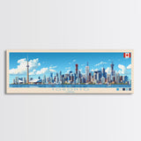 Toronto, Canada Panoramic Travel Poster Canvas Print, Toronto, Canada Painting, Canada Art, Toronto Travel Art, Living Room Painting