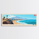 Trujillo, Peru Panoramic Travel Poster Canvas Print, Trujillo, Peru Painting, Peru Art, Trujillo Travel Art, Guest Room Painting