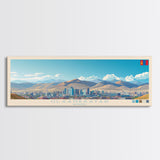 Ulaanbaatar, Mongolia Panoramic Travel Poster Canvas Print, Ulaanbaatar, Mongolia Painting, Mongolia Art, Ulaanbaatar Travel Art, Living Room Painting