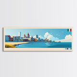 Panoramic Travel Poster Veracruz, Mexico Canvas Print, Veracruz, Mexico Painting, Mexico Art, Veracruz Travel Art, Guest Room Painting