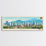 Yaounde, Cameroon Panoramic Travel Poster Canvas Print, Yaounde, Cameroon Painting, Cameroon Art, Yaounde Panoramic Travel Art, Travel Painting