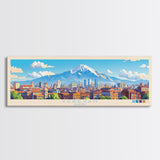 Yerevan, Armenia Panoramic Travel Poster Canvas Print, Yerevan, Armenia Painting, Armenia Art, Yerevan Travel Art, Guest Room Painting