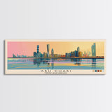 Abu Dhabi, United Arab Emirates Panoramic Canvas Print, Abu Dhabi, United Arab Emirates Painting, United Arab Emirates Art, Abu Dhabi Travel Poster, Travel Art, Housewarming Gift