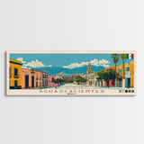 Aguascalientes, Mexico Panoramic Canvas Print, Aguascalientes, Mexico Painting, Mexico Art, Aguascalientes Travel Poster, Travel Art, Guest Room Painting