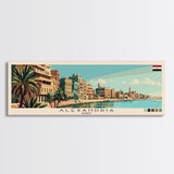 Alexandria, Egypt Panoramic Canvas Print, Alexandria, Egypt Painting, Egypt Art, Alexandria Travel Poster, Travel Art, Guest Room Painting