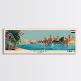 Aswan, Egypt Panoramic Canvas Print, Aswan, Egypt Painting, Egypt Art, Aswan Travel Poster, Travel Art, Housewarming Gift