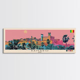 Bamako, Mali Panoramic Canvas Print, Bamako, Mali Painting, Mali Art, Bamako Travel Poster, Travel Art, Guest Room Painting