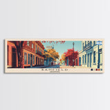 Banfield, Argentina Panoramic Canvas Print, Banfield, Argentina Painting, Argentina Art, Banfield Travel Poster, Travel Art, Guest Room Painting