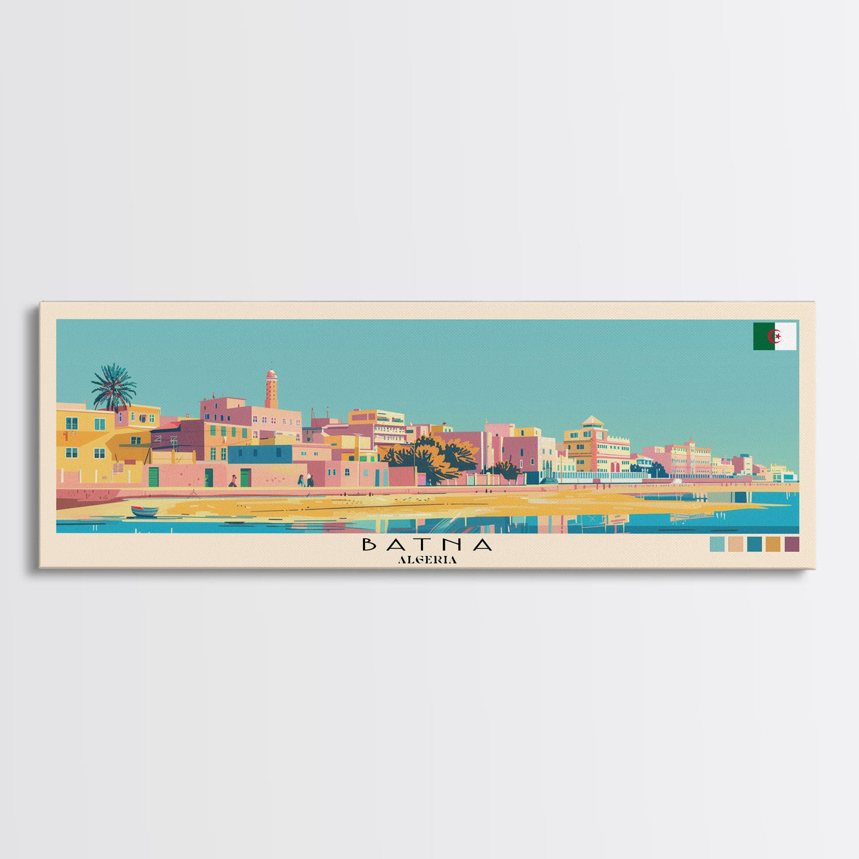 Batna, Algeria Panoramic Canvas Print, Batna, Algeria Painting, Algeria Art, Batna Travel Poster, Travel Art, Living Room Painting