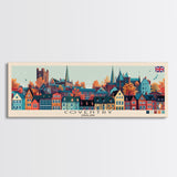 Coventry, England Panoramic Canvas Print, Coventry, England Painting, England Art, Coventry Travel Poster, Travel Art, Living Room Painting