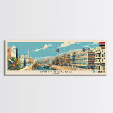 Damascus, Syria Panoramic Canvas Print, Damascus, Syria Painting, Syria Art, Damascus Travel Poster, Travel Art, Guest Room Painting