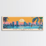 Dar es Salaam, Tanzania Panoramic Canvas Print, Dar es Salaam, Tanzania Painting, Tanzania Art, Dar es Salaam Travel Poster, Travel Art, Living Room Painting