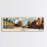 Derby, England Panoramic Canvas Print, Derby, England Painting, England Art, Derby Travel Poster, Travel Art, Vacation Gift