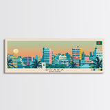 Dhaka, Bangladesh Panoramic Canvas Print, Dhaka, Bangladesh Painting, Bangladesh Art, Dhaka Travel Poster, Travel Art, Guest Room Painting