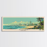 Durban, South Africa Panoramic Canvas Print, Durban, South Africa Painting, South Africa Art, Durban Travel Poster, Travel Art, Guest Room Painting