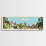 Durham, England Panoramic Canvas Print, Durham, England Painting, England Art, Durham Travel Poster, Travel Art, Vacation Gift