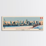 Edmonton, Canada Panoramic Canvas Print, Edmonton, Canada Painting, Canada Art, Edmonton Travel Poster, Travel Art, Living Room Painting