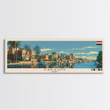 Fayyum, Egypt Panoramic Canvas Print, Fayyum, Egypt Painting, Egypt Art, Fayyum Travel Poster, Travel Art, Housewarming Gift