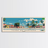 Feira de Santana, Brazil Panoramic Canvas Print, Feira de Santana, Brazil Painting, Brazil Art, Feira de Santana Travel Poster, Travel Art, Guest Room Painting