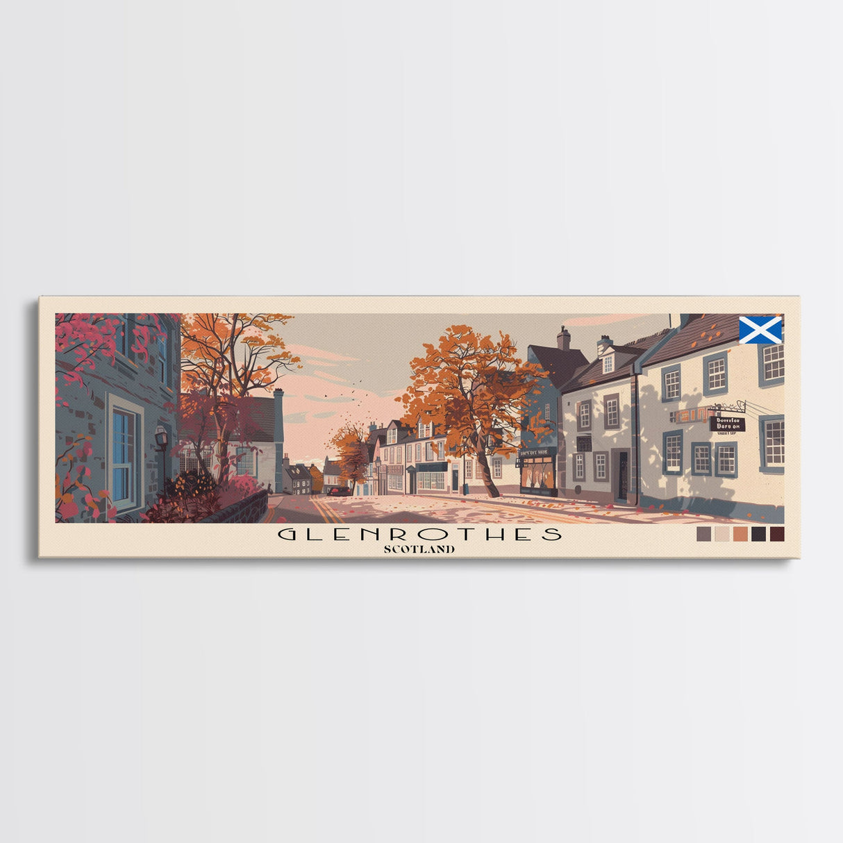 Glenrothes, Scotland Panoramic Canvas Print, Glenrothes, Scotland Painting, Scotland Art, Glenrothes Travel Poster, Travel Art, Housewarming Gift