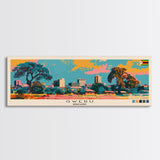 Gweru, Zimbabwe Panoramic Canvas Print, Gweru, Zimbabwe Painting, Zimbabwe Art, Gweru Travel Poster, Travel Art, Guest Room Painting