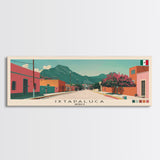 Ixtapaluca, Mexico Panoramic Canvas Print, Ixtapaluca, Mexico Painting, Mexico Art, Ixtapaluca Travel Poster, Travel Art, Living Room Painting