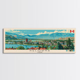 Kelowna, Canada Panoramic Canvas Print, Kelowna, Canada Painting, Canada Art, Kelowna Travel Poster, Travel Art, Guest Room Painting