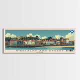 Kirkcaldy and Dysart, Scotland Panoramic Canvas Print, Kirkcaldy and Dysart, Scotland Painting, Scotland Art, Kirkcaldy and Dysart Travel Poster, Travel Art, Guest Room Painting