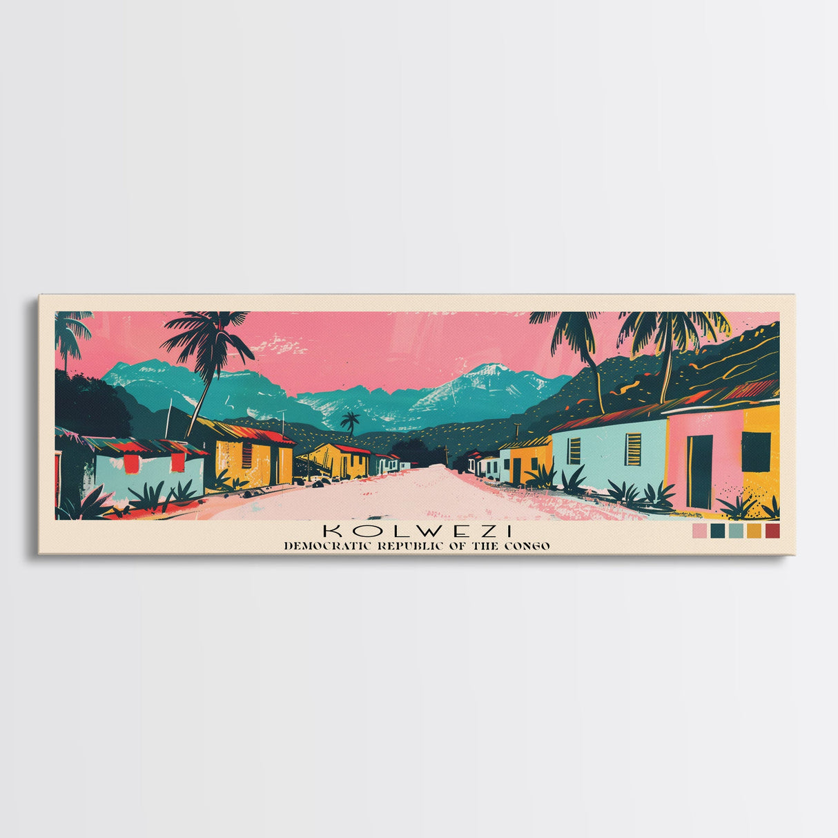 Kolwezi, Congo Panoramic Canvas Print, Kolwezi, Congo Painting, Congo Art, Kolwezi Travel Poster, Travel Art, Guest Room Painting