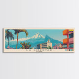 La Libertad, Ecuador Panoramic Canvas Print, La Libertad, Ecuador Painting, Ecuador Art, La Libertad Travel Poster, Travel Art, Living Room Painting