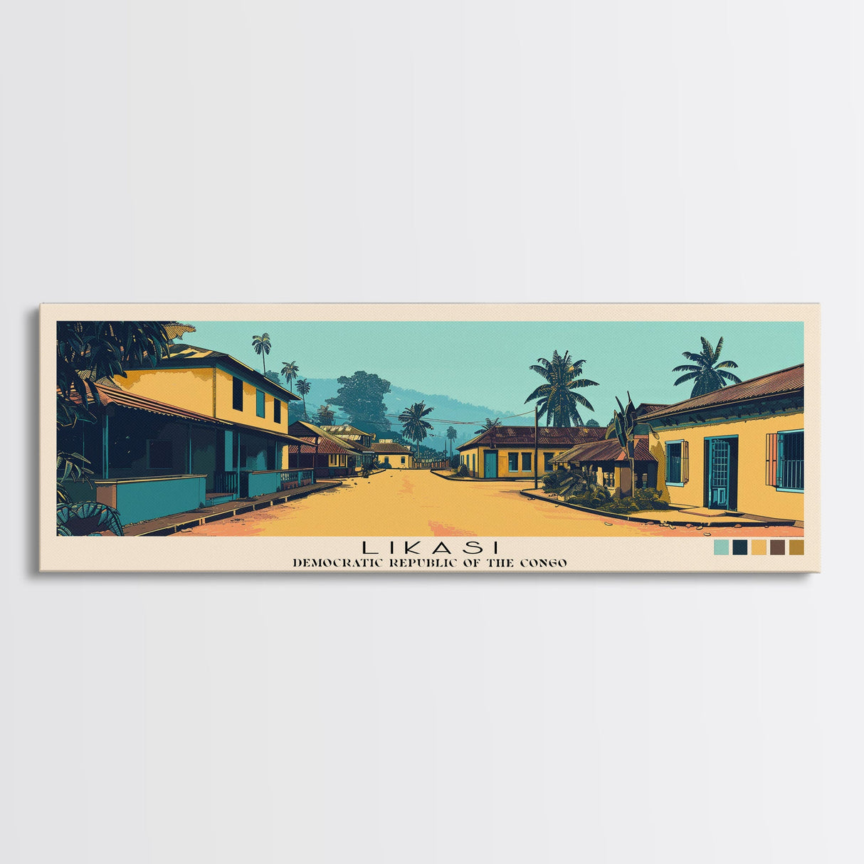 Likasi, Congo Panoramic Canvas Print, Likasi, Congo Painting, Congo Art, Likasi Travel Poster, Travel Art, Guest Room Painting