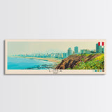 Lima, Peru Panoramic Canvas Print, Lima, Peru Painting, Peru Art, Lima Travel Poster, Travel Art, Guest Room Painting