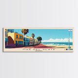 Mar del Plata, Argentina Panoramic Canvas Print, Mar del Plata, Argentina Painting, Argentina Art, Mar del Plata Travel Poster, Travel Art, Vacation Gift