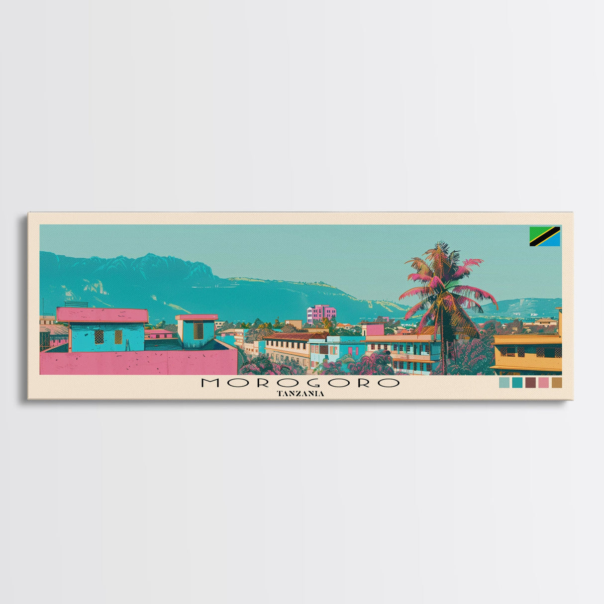 Morogoro, Tanzania Panoramic Canvas Print, Morogoro, Tanzania Painting, Tanzania Art, Morogoro Travel Poster, Travel Art, Living Room Painting