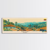 Neiva, Colombia Panoramic Canvas Print, Neiva, Colombia Painting, Colombia Art, Neiva Travel Poster, Travel Art, Guest Room Painting