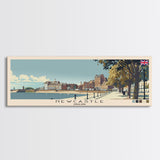 Newcastle, England Panoramic Canvas Print, Newcastle, England Painting, England Art, Newcastle Travel Poster, Travel Art, Living Room Painting