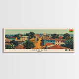 Obuasi, Ghana Panoramic Canvas Print, Obuasi, Ghana Painting, Ghana Art, Obuasi Travel Poster, Travel Art, Living Room Painting