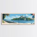 Ottawa–Gatineau, Canada Panoramic Canvas Print, Ottawa–Gatineau, Canada Painting, Canada Art, Ottawa–Gatineau Travel Poster, Travel Art, Guest Room Painting