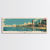 Port Said, Egypt Panoramic Canvas Print, Port Said, Egypt Painting, Egypt Art, Port Said Travel Poster, Travel Art, Guest Room Painting