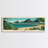 Rio de Janeiro, Brazil Panoramic Canvas Print, Rio de Janeiro, Brazil Painting, Brazil Art, Rio de Janeiro Travel Poster, Travel Art, Guest Room Painting