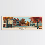 Ripon, England Panoramic Canvas Print, Ripon, England Painting, England Art, Ripon Travel Poster, Travel Art, Vacation Gift