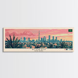 Riyadh, Saudi Arabia Panoramic Canvas Print, Riyadh, Saudi Arabia Painting, Saudi Arabia Art, Riyadh Travel Poster, Travel Art, Housewarming Gift