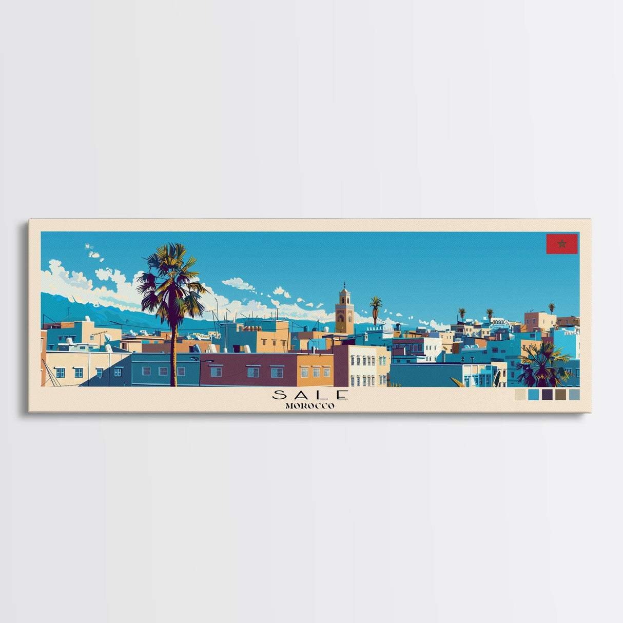 Sale, Morocco Panoramic Canvas Print, Sale, Morocco Painting, Morocco Art, Sale Travel Poster, Travel Art, Vacation Gift