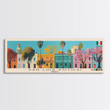 San Luis Potosi, Mexico Panoramic Canvas Print, San Luis Potosi, Mexico Painting, Mexico Art, San Luis Potosi Travel Poster, Travel Art, Guest Room Painting