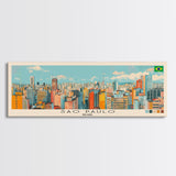 Sao Paulo, Brazil Panoramic Canvas Print, Sao Paulo, Brazil Painting, Brazil Art, Sao Paulo Travel Poster, Travel Art, Vacation Gift