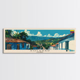 Soledad, Colombia Panoramic Canvas Print, Soledad, Colombia Painting, Colombia Art, Soledad Travel Poster, Travel Art, Guest Room Painting