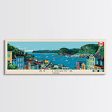 St. John's, Canada Panoramic Canvas Print, St. John's, Canada Painting, Canada Art, St. John's Travel Poster, Travel Art, Guest Room Painting