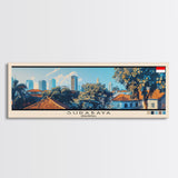 Surabaya, Indonesia Panoramic Canvas Print, Surabaya, Indonesia Painting, Indonesia Art, Surabaya Travel Poster, Travel Art, Vacation Gift